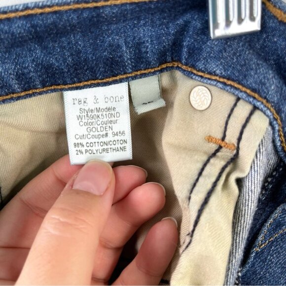 Rag & Bone The Dre Jeans. Style # W1590K510ND Cut #9456 Color Golden Size 27 - Picture 5 of 11